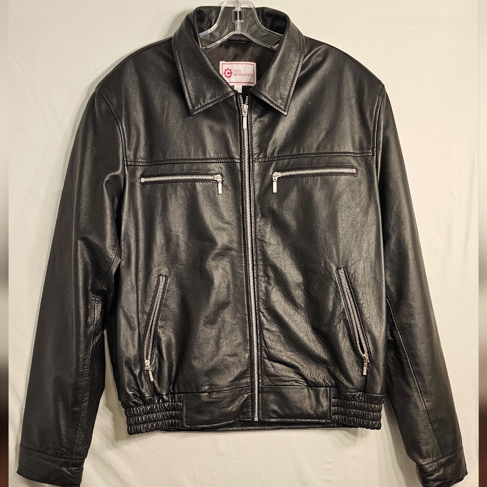 Beautiful black leather jacket XL preowned